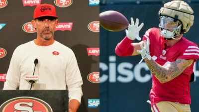 Kyle Shanahan and Ricky Pearsall