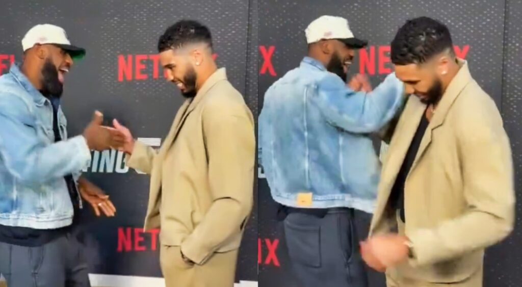 LeBron James and Jayson Tatum's unique handshake caught the attention of fans