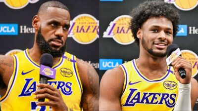 LeBron James and his son Bronny had their first interview together at the Lakers' media day, but it turned out to be a roasting session.