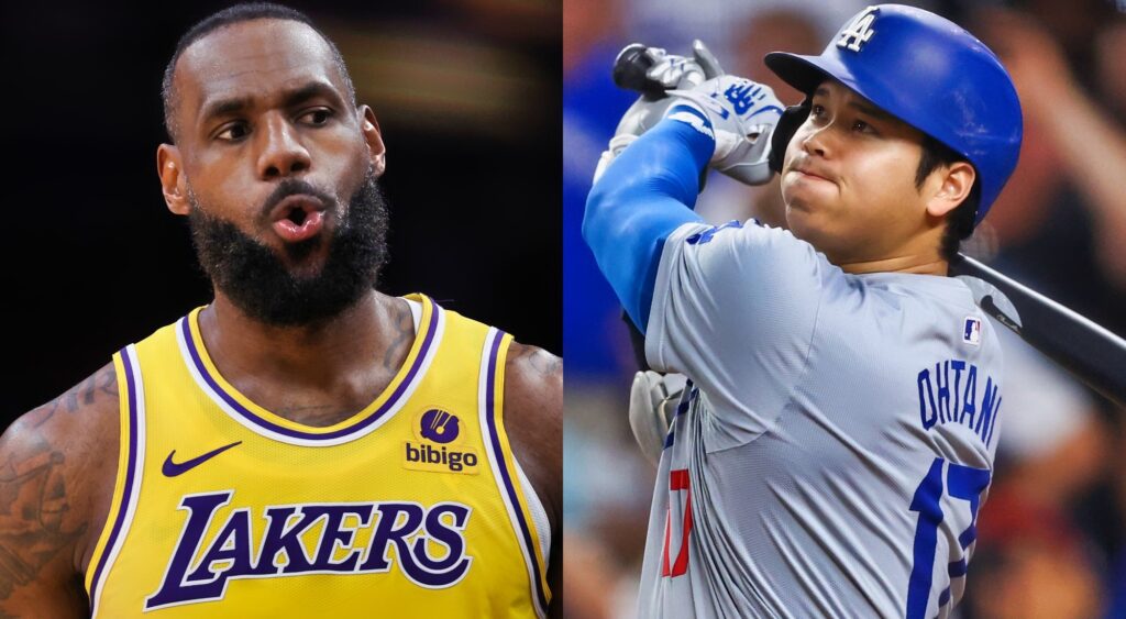 NBA superstar LeBron James is shocked by MLB star Shohei Ohtani's record-breaking performance against the Detroit Tigers