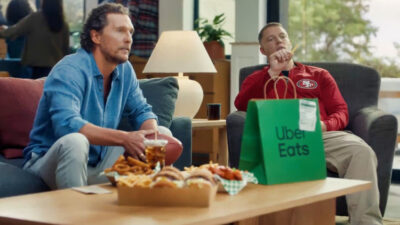 Matthew McConaughey and Christian McCaffrey in commercial