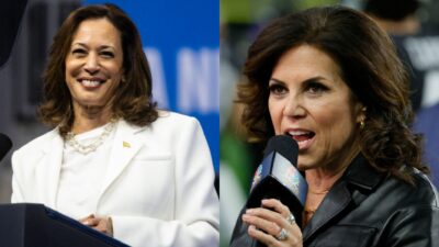 Michele Tafoya on sielines and Kamala Harris speaking to supporters