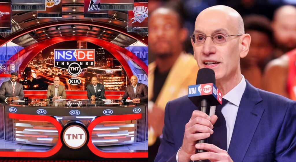 NBA on TNT crew and Adam Silver talking at the all-star game.