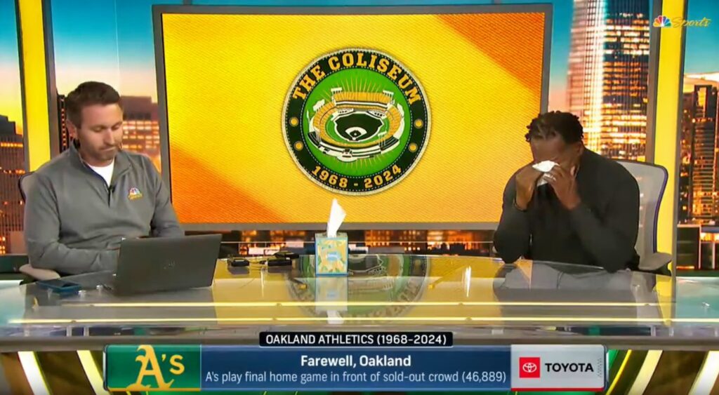 Oakland Athletics analysts emotional on TV