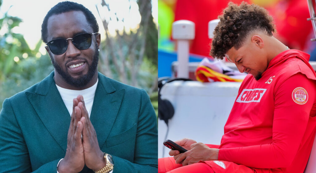 Photos of P Diddy and Patrick Mahomes