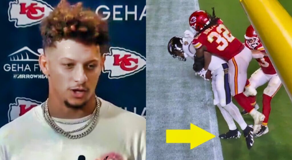 Patrick Mahomes speaks at press conference and Lsaiah Likely stepping out of bounds on final play vs. chiefs