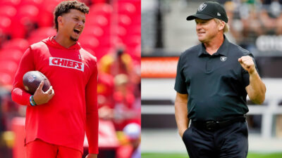 Photos of Patrick Mahomes and Jon Gruden