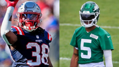 Rhamondre Stevenson and Garrett Wilson are key players in the Patriots vs. Jets game.