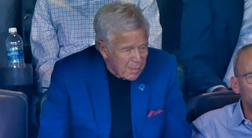 Robert Kraft watching game from suite