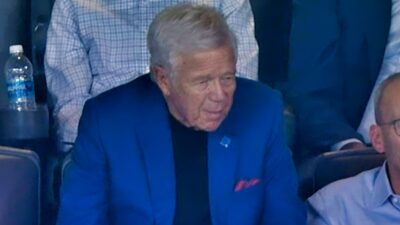 Robert Kraft watching game from suite