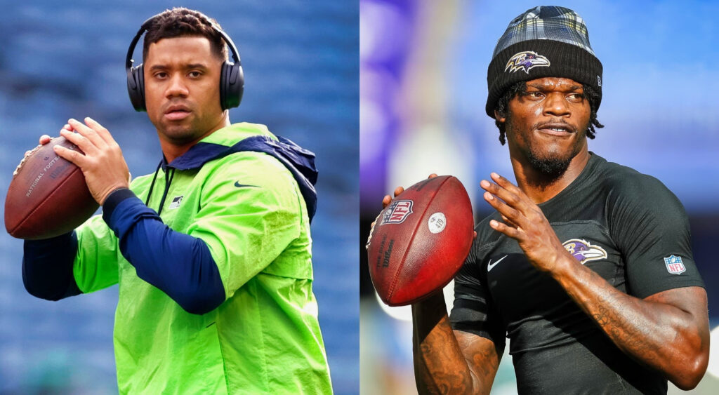 Russell Wilson [L] and Lamar Jackson [R]