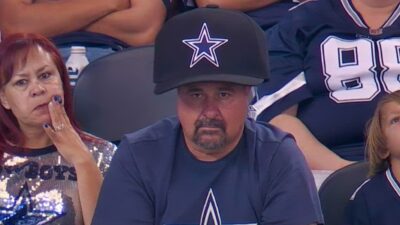 Sad Dallas Cowboys fan in big cap