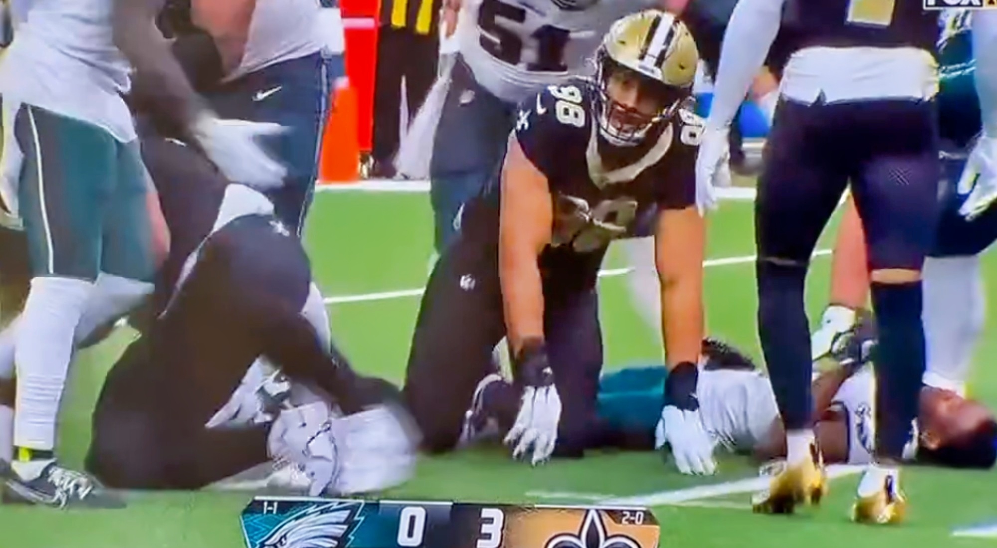 Saints DL Payton Turner Breaks His Silence After Fans Accused Him Of Spitting On Eagles WR Devonta Smith While He Was KO'd On The Field