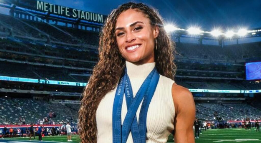 
Sydney McLaughlin-Levrone at the Giants-COwboys game