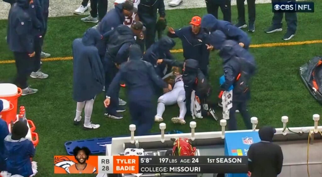 VIDEO: Denver Broncos RB Tyler Badie Gets Stretchered Off The Field ...