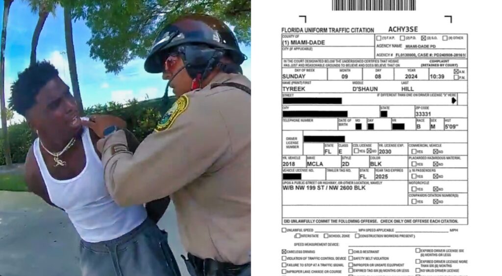 Tyreek Hill and his traffic ticket