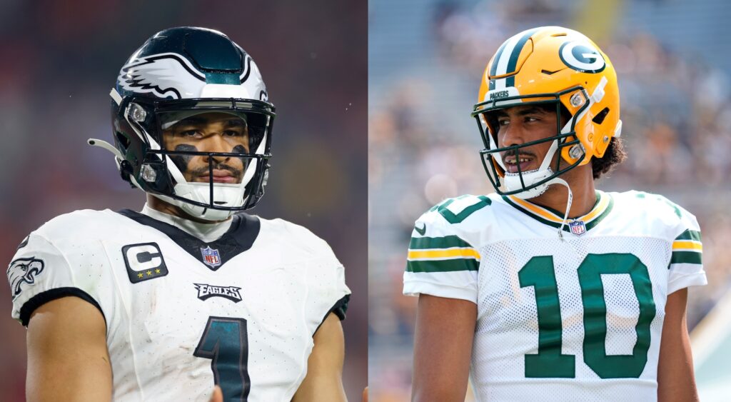 Jalen Hurts and Jordan Love. Packers-Eagles Wee 1 matchup quarterbacks