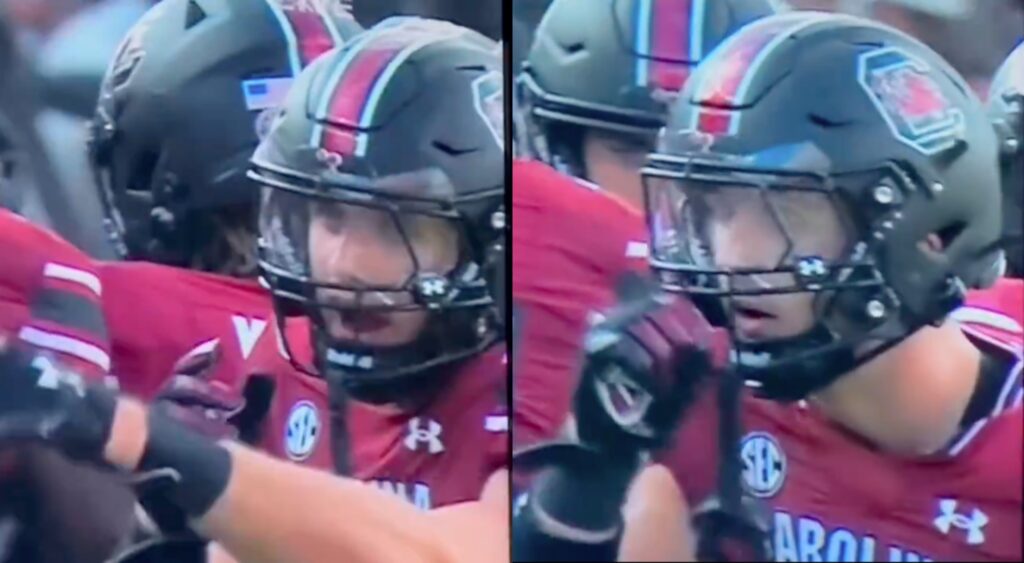 University of South Carolina player hand signaling