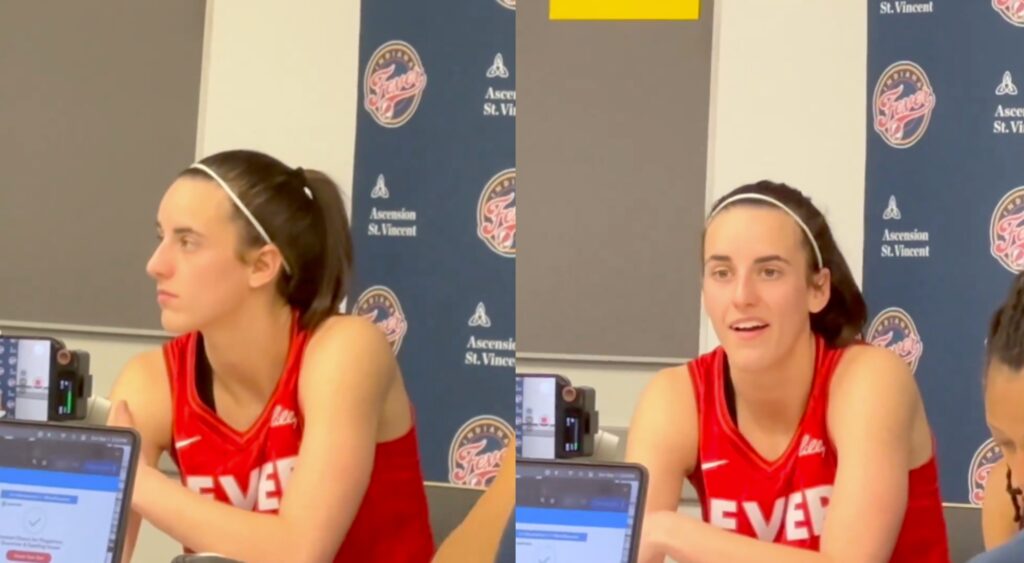 Caitlin Clark during press conference