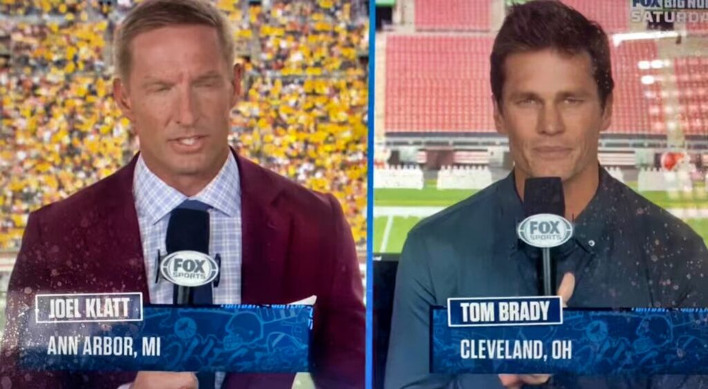 Joel Klatt and Tom Brady talking on FOX Sports.