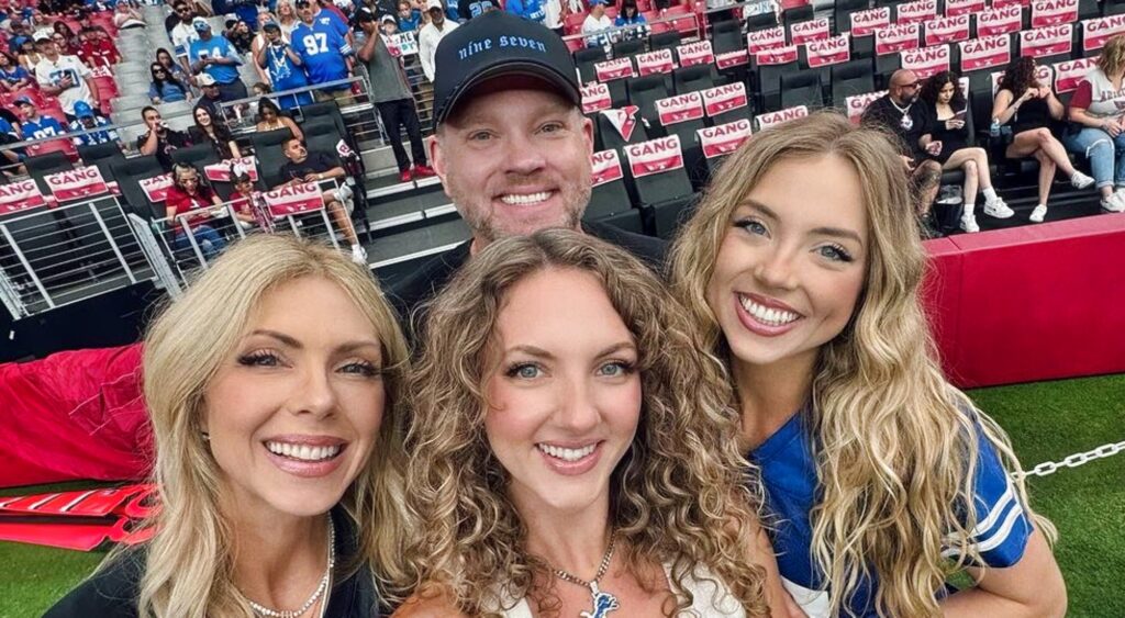 Aidan Hutchinson and his family at a game.