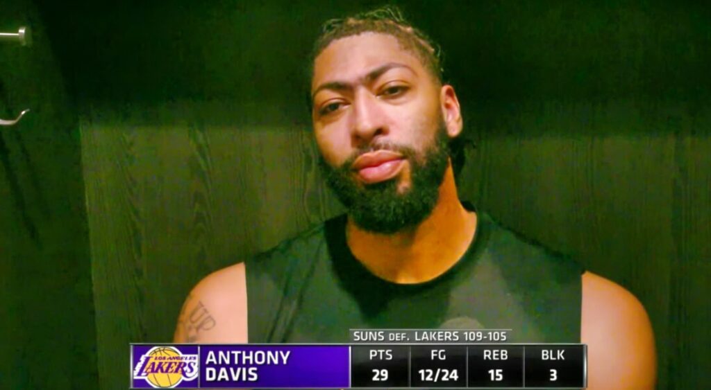 Anthony Davis weighs on the Lakers recent loss against the Suns