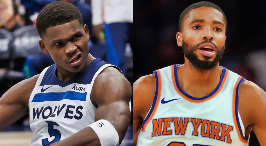 Anthony Edwards engaged in a heated trash-talking exchange with Mikal Bridges