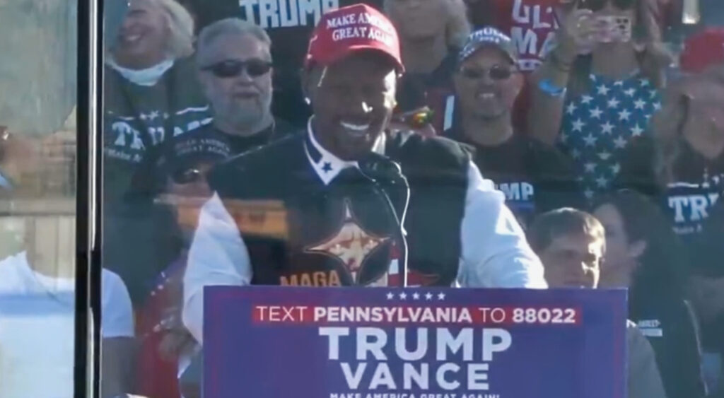 Antonio Brown speaking at Donald Trump rally