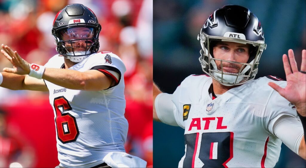 Baker Mayfield and Kirk Cousins in uniform