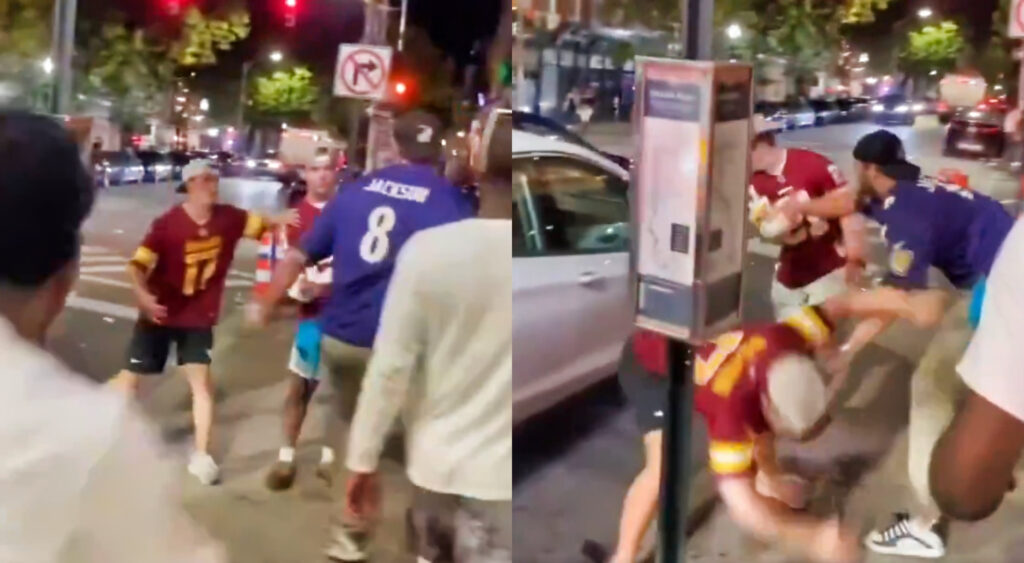 Photos of Baltimore Ravens fan assaulting Washington Commanders fans