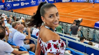 Bojana Jovanovic posing at Tennis match