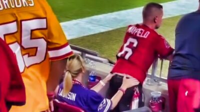 Bucs and Ravens fan in the stands