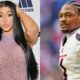 Cardi B posing And Stefon Diggs in Texans uniform