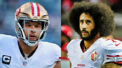 Colin Kaepernick and Nick Bosa in 49ers uniform