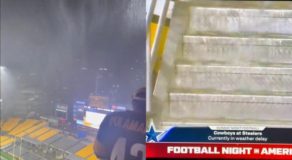 Crazy Storm at Steelers' stadium before SNF vs. Cowboys