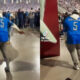 Photos of Detroit Lion fan dancing while Dallas Cowboys fan vomits