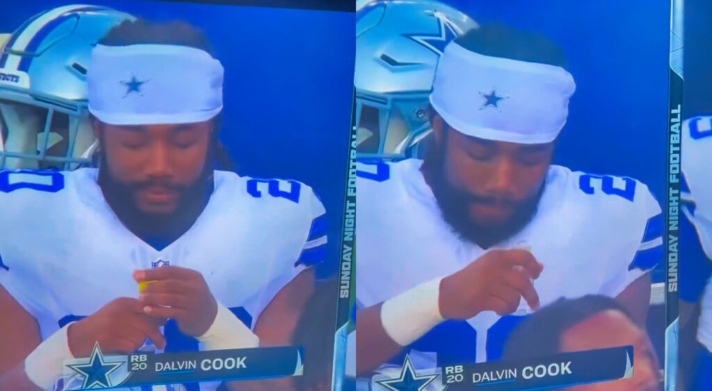 Photos of Dalvin Cook On Cowboys bench