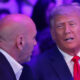 Donald Trump talks with Dana White