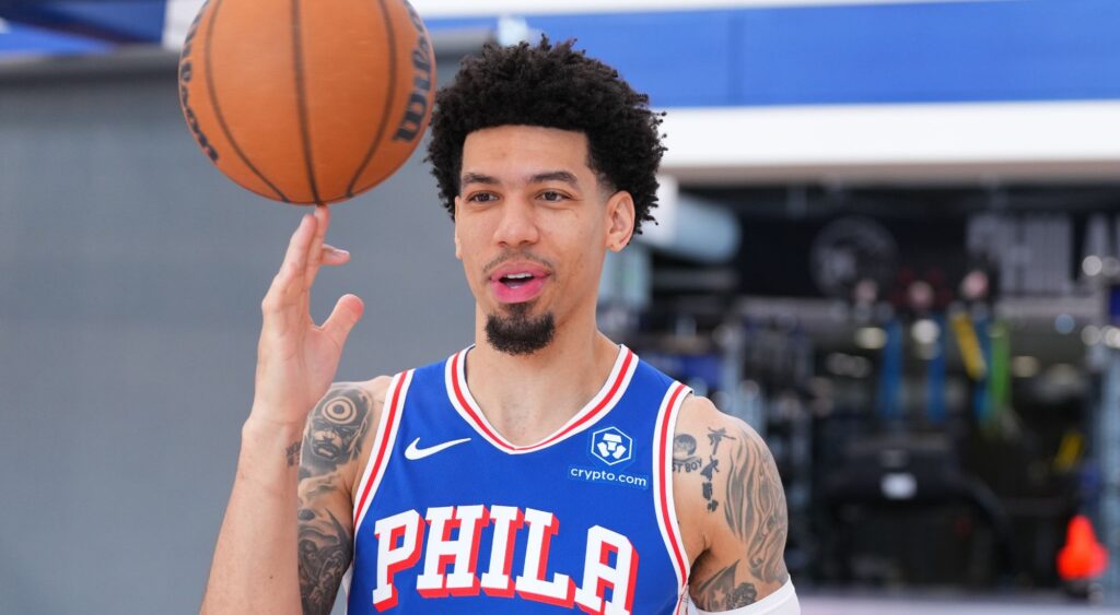 Danny Green #14 of the Philadelphia 76ers participates in media day at the 76ers Training Complex on October 2, 2023