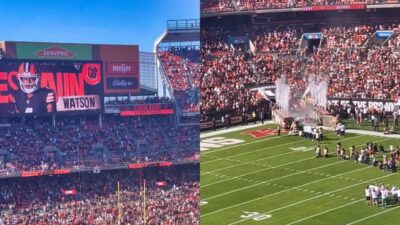 Deshaun Watson picture and coming out on the field