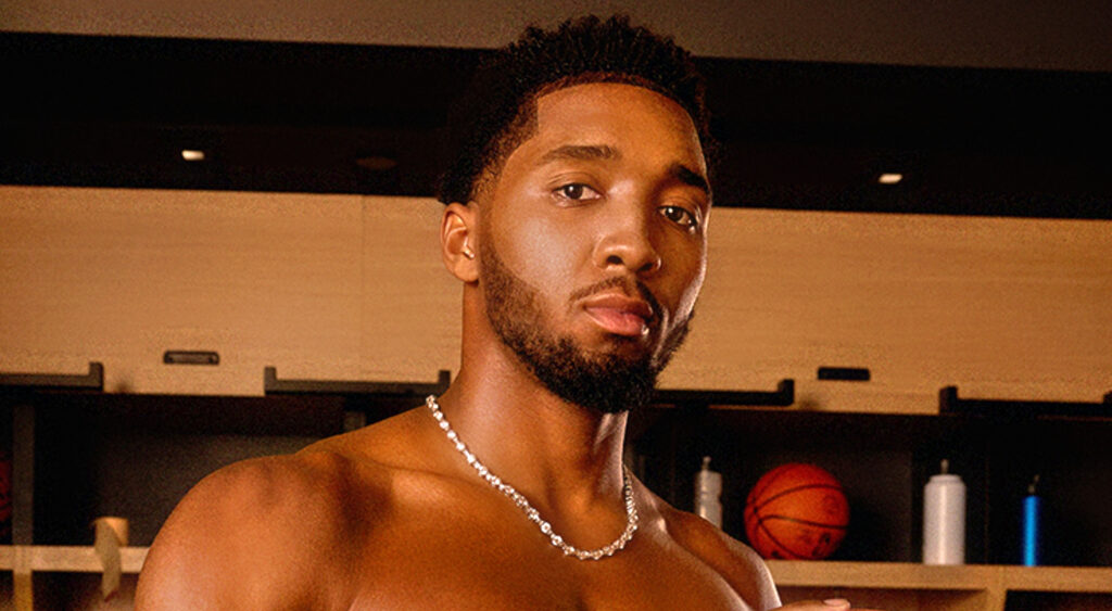 Donovan Mitchell without a shirt on