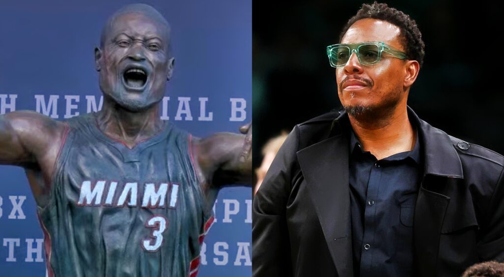 Paul Pierce recently made a humorous comparison between Dwyane Wade’s statue and a former NBA champion