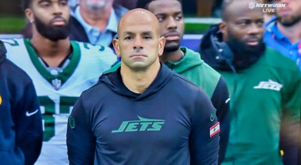 Robert Saleh on sidelines during NFL game