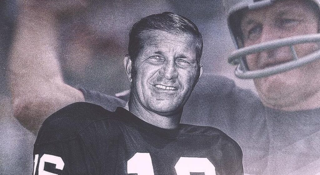 George Blanda posing for a picture