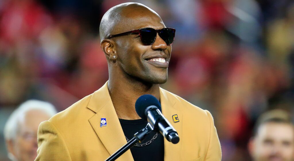 Terrell Owens at his hall of fame induction ceremony.