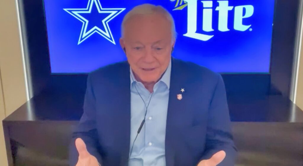 Jerry Jones speaks on a conference call.