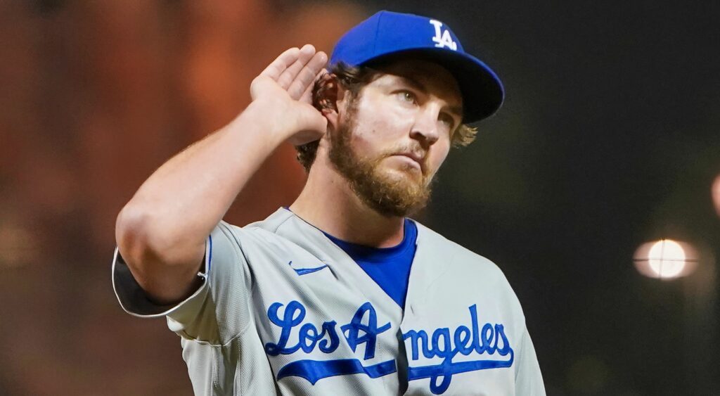 Trevor Bauer in Dodgers uniform