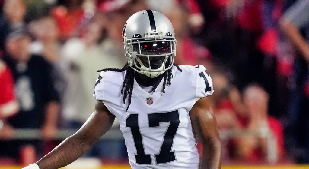 Davante Adams of Las Vegas Raiders looking on.