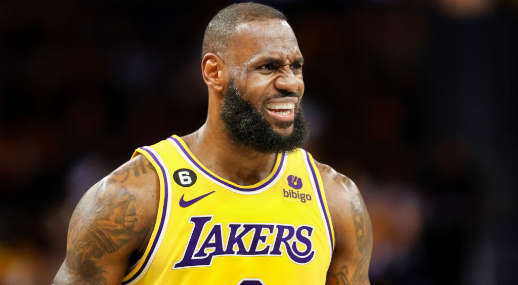 LeBron James in Lakers jersey