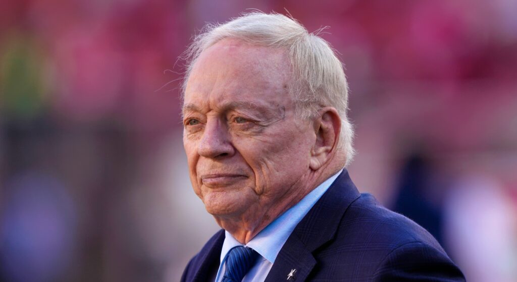 Dallas Cowboys owner Jerry Jones looking on.